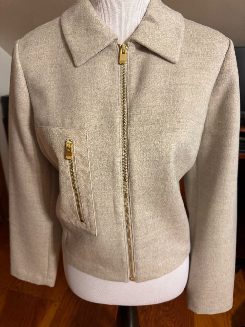 NWT Chico's Black Label Boxy Plush Jacket Sz 2 (10)